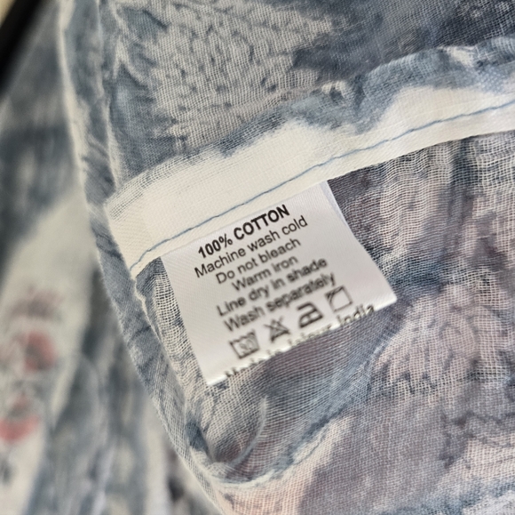 Daughters of India Jaya Mini Dress in Juniper Floral Blue Dress Size XL - Picture 16 of 16